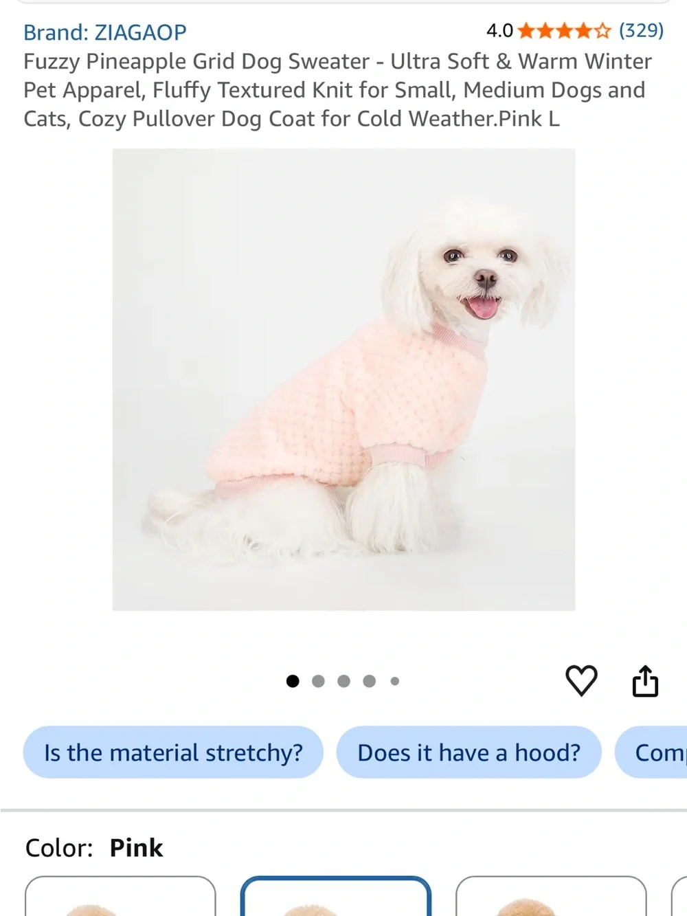 Pink Fuzzy Pineapple Grid Dog Sweater - Soft Cozy Pullover